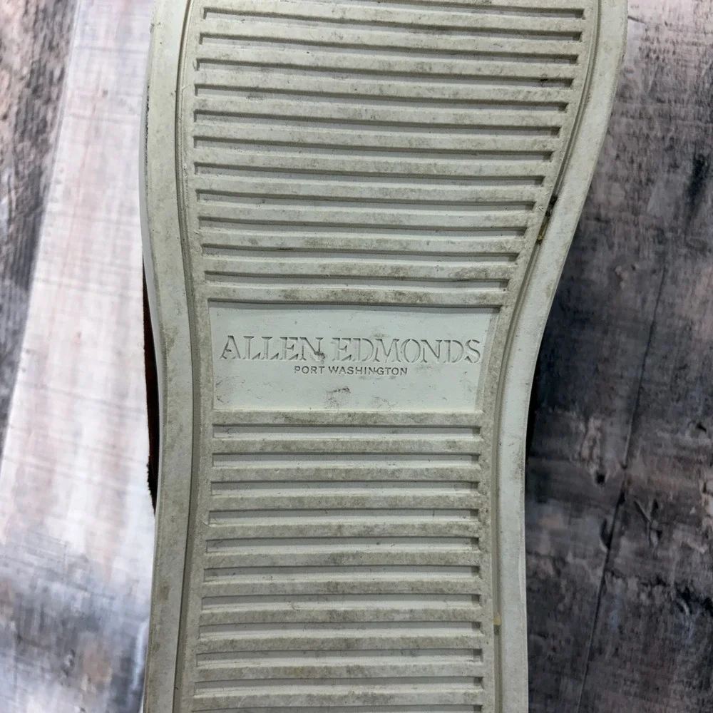 Allen Edmonds Slip On Men 10 3E Brown Suede Shearling Lined Sneaker 4830 Wide